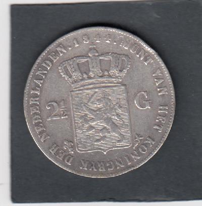 Beschrijving: 2 1/2 Gulden WILLEM II